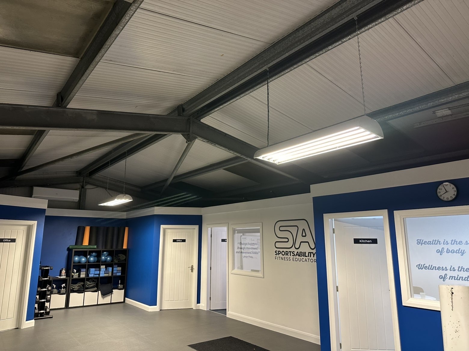 Completed workspace lighting